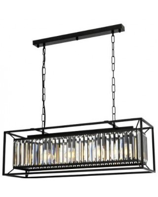 METAL and CRYSTAL ANTIQUE COLOR PLATING and BLACK CHANDELIER 80 x 22 CM LOAD: 60 CM